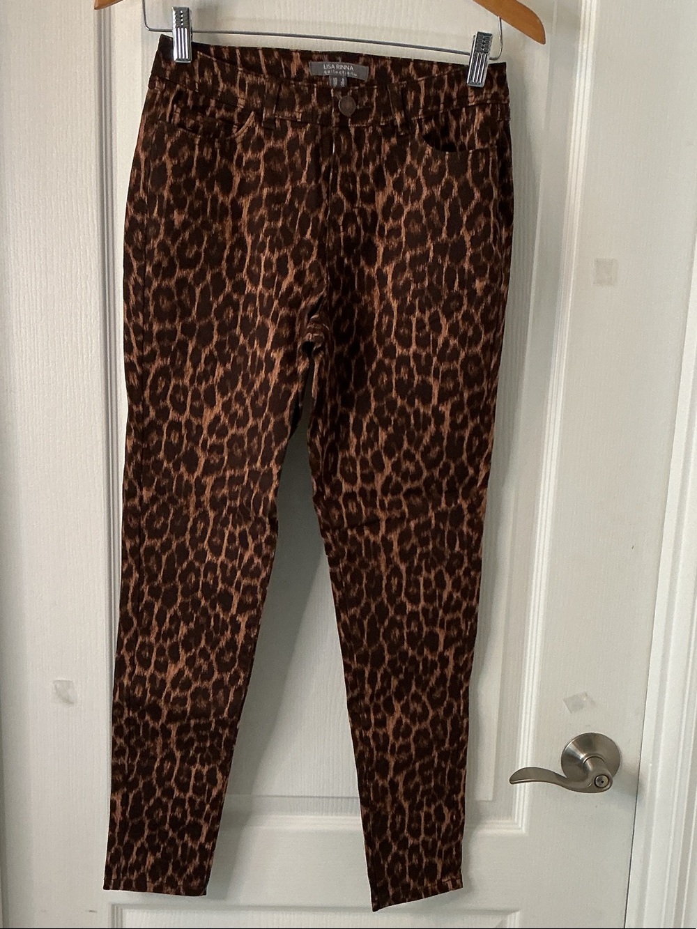 Lisa Rinna Collection Leopard Print Skinny Jeans - Brown